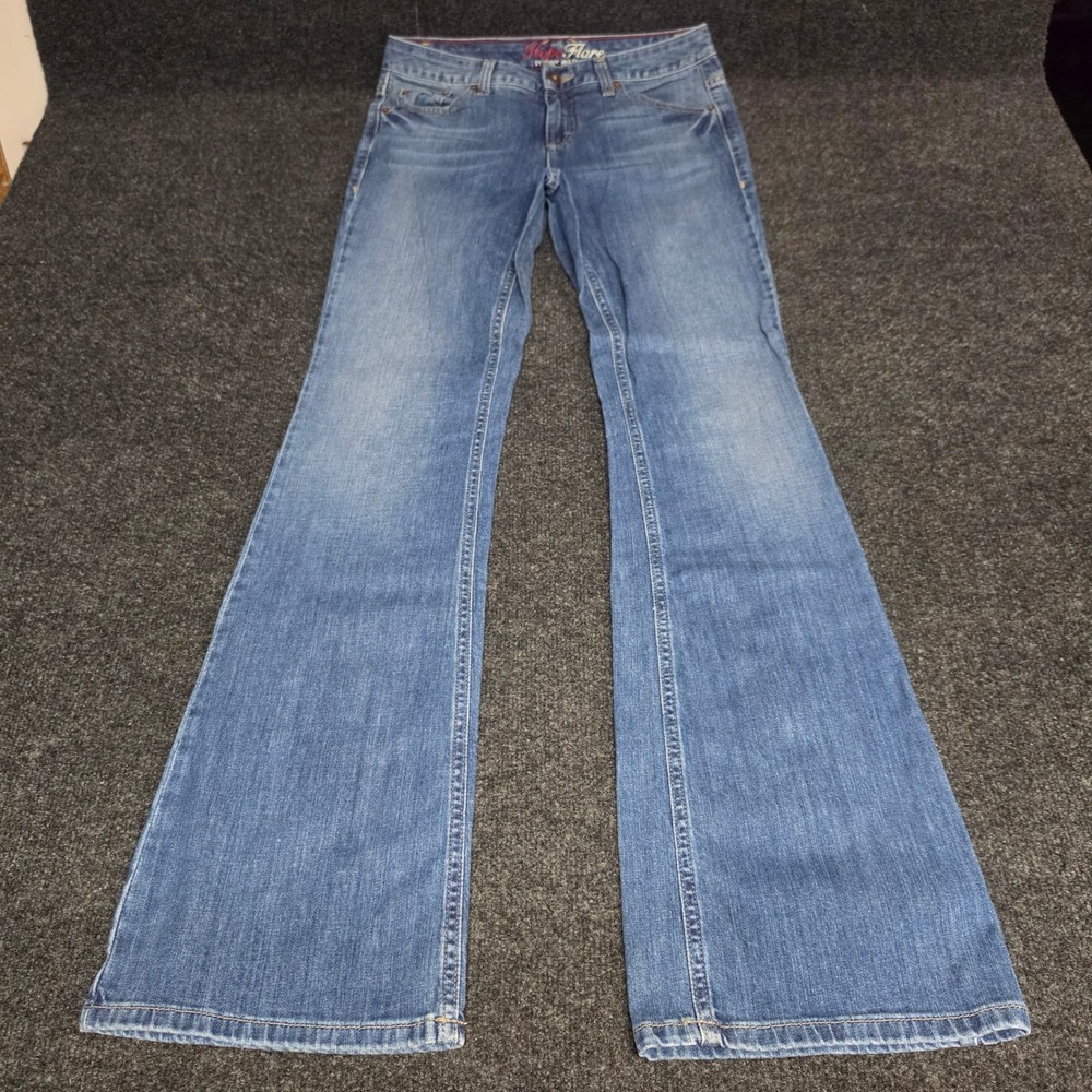 Tommy Hilfiger Hope Flare Jeans Medium Wash Low Rise Blue Denim Pants Womens 32